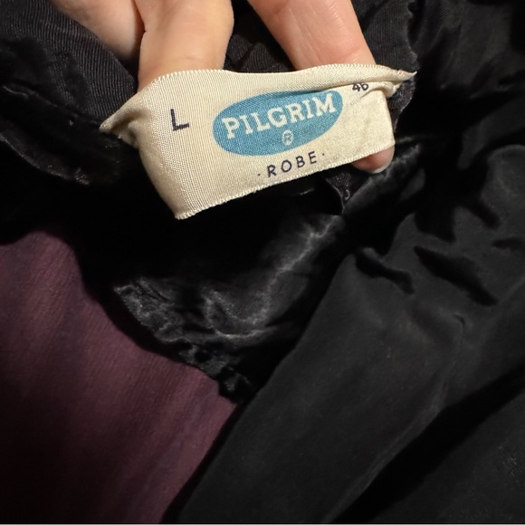 Vintage Pilgrim Purple‎ Corduroy Satin Belted Smocking Jacket Robe Mens Large - Picture 3 of 8